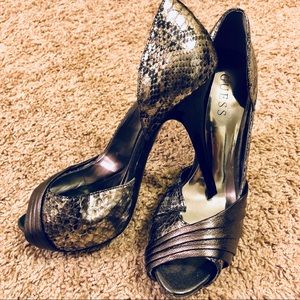 Guess High Heels, 8 (Silver Snakeskin)
